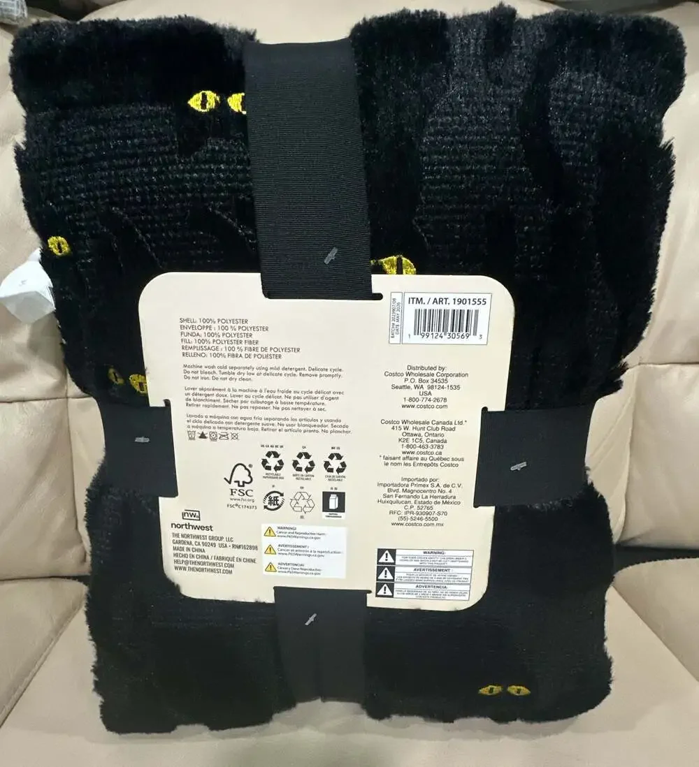 VIRAL TIK TOK COSTCO FAUX FUR HALLOWEEN FALL THROW BLACK CAT